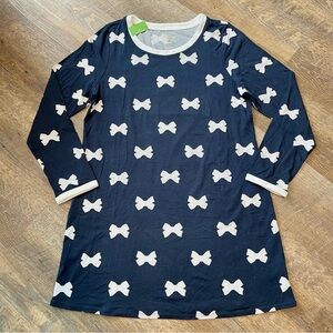 Kate Spade Navy and White Bows Sleep Shirt Nightgown